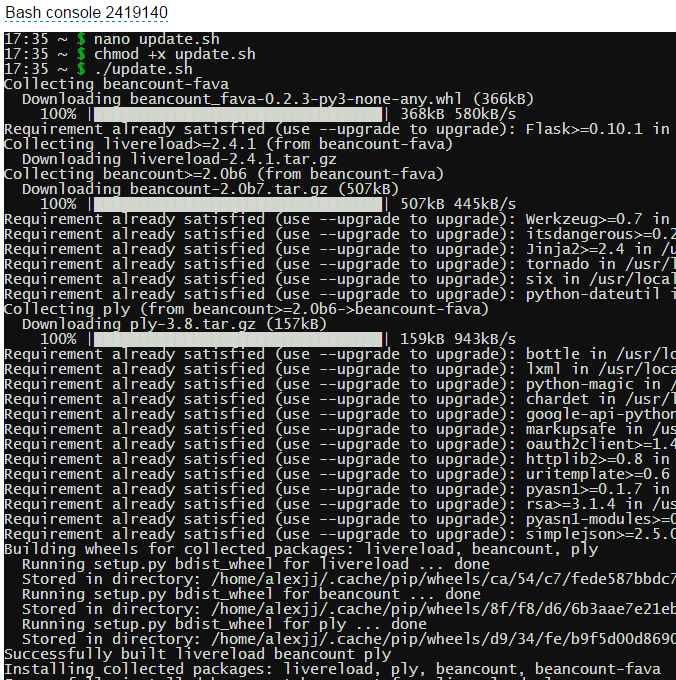 Installing fava from pip