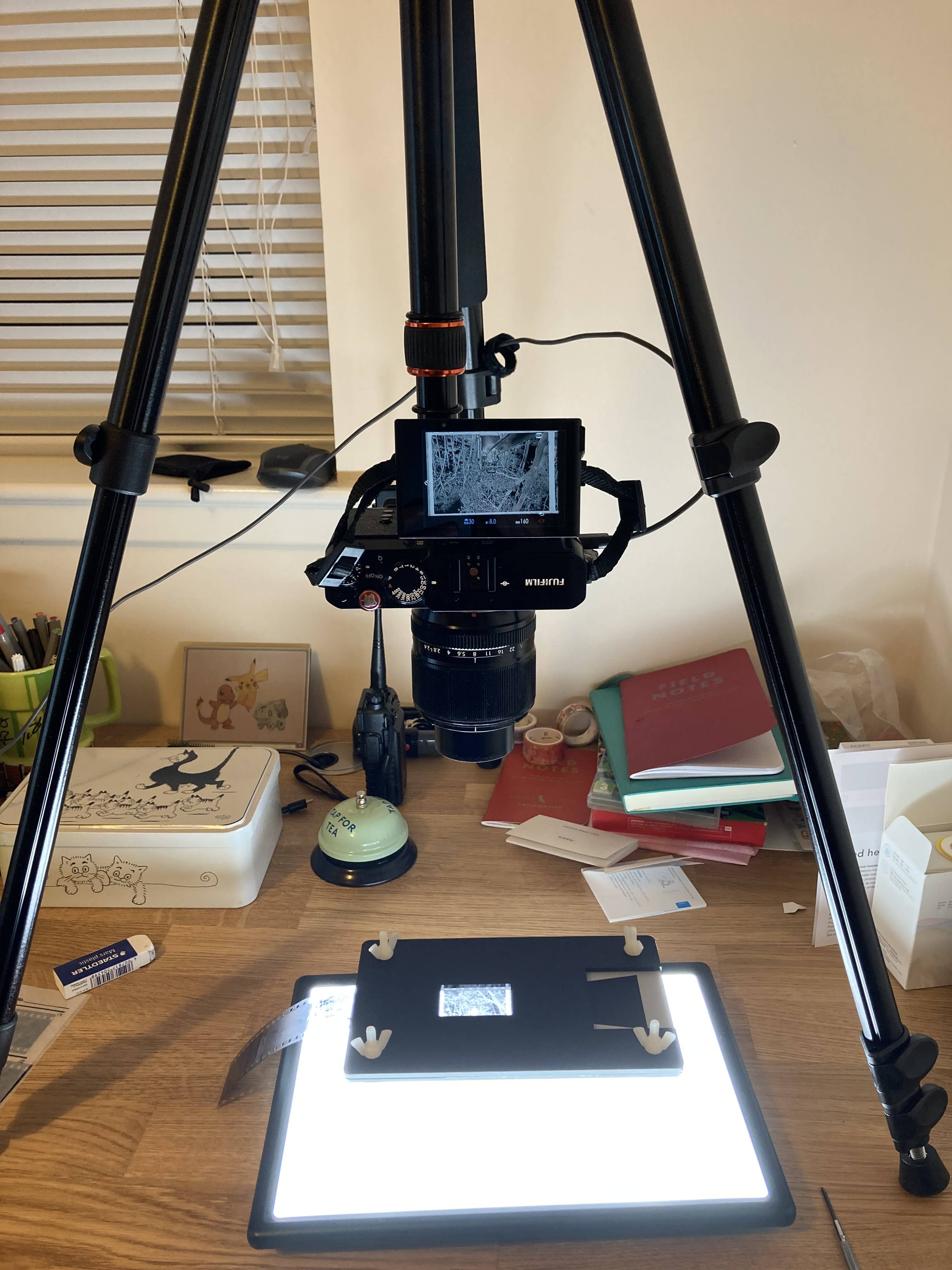 A much nicer tripod and film holder