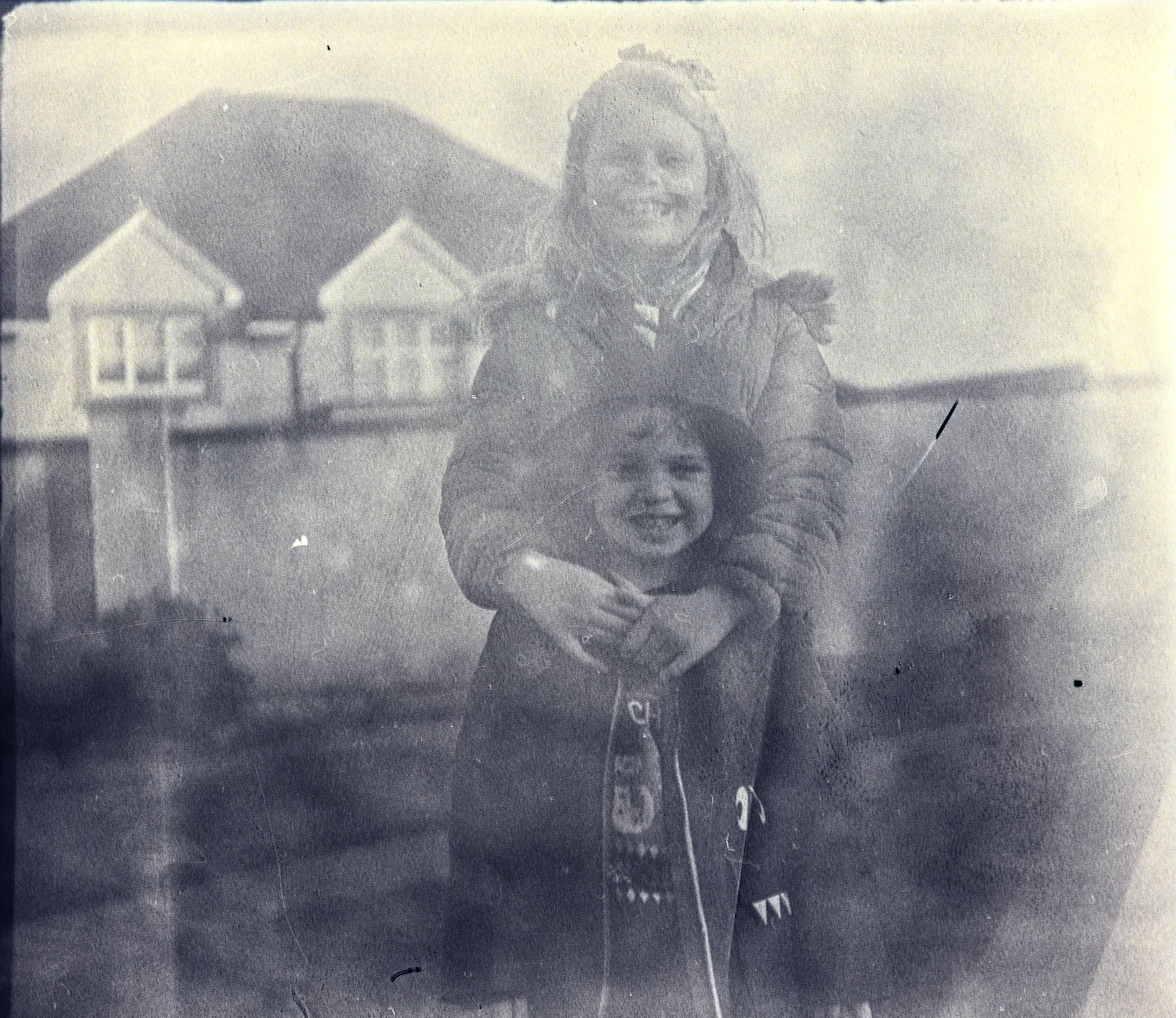 Kids black and white photo